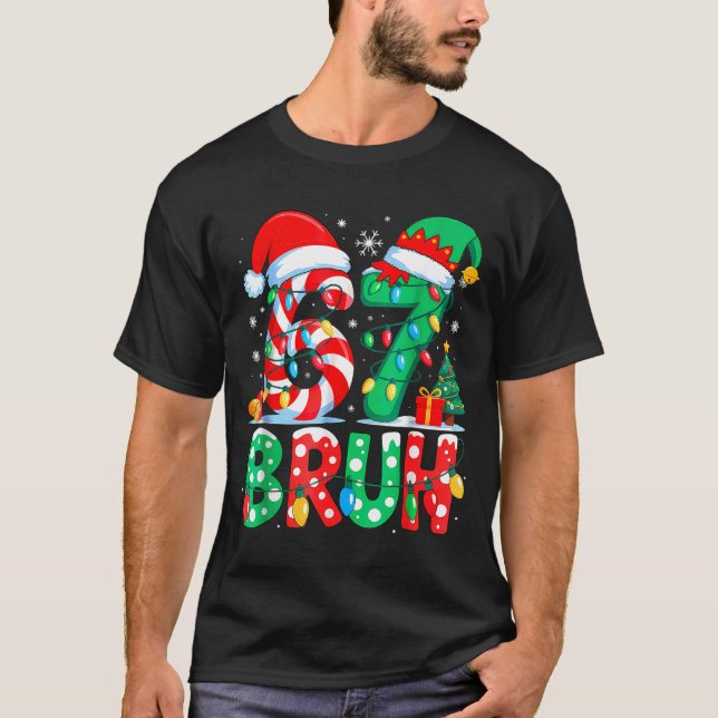 Funny Six Seven 6 7 Meme Christmas Family Xmas San T-Shirt (Front)