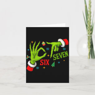 Funny Six Seven 6 7 Meme Christmas Funny Hands 6 7 Card