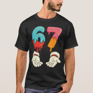 Funny Six Seven 6 7 Meme Christmas Ice Cream Drip T-Shirt