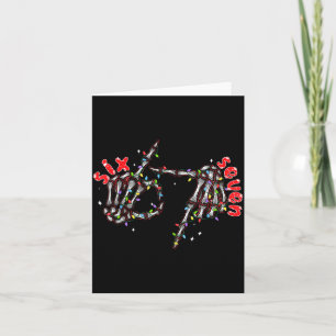 Funny Six Seven 6 7 Meme Couple Christmas Hand Ske Card