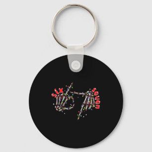Funny Six Seven 6 7 Meme Couple Christmas Hand Ske Key Ring