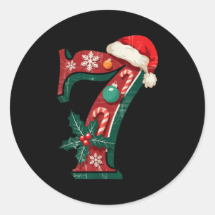 Funny Six Seven 6 7 Meme Design Couples Christmas  Classic Round Sticker