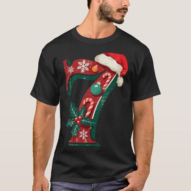Funny Six Seven 6 7 Meme Design Couples Christmas  T-Shirt (Front)