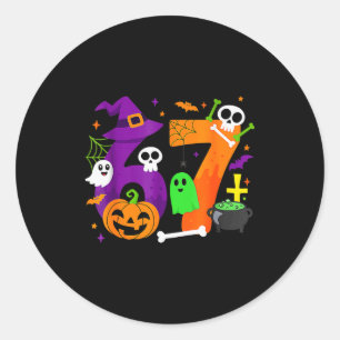 Funny Six Seven 6 7 Meme Design Couples Halloween  Classic Round Sticker