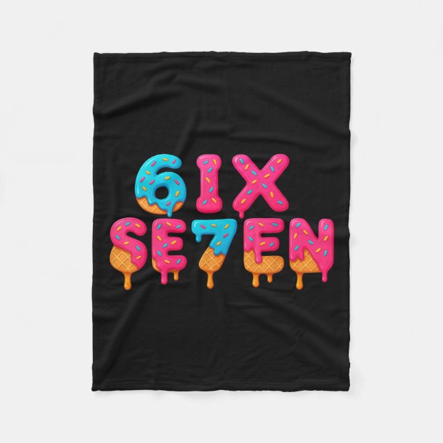 Funny Six Seven 6 7 Meme Design  Fleece Blanket (Front)