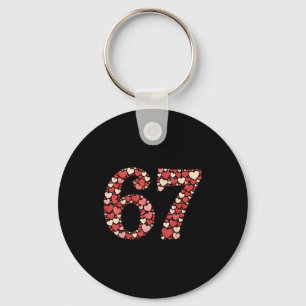 Funny Six Seven 6 7 Meme For Men Women Kids Girls Key Ring