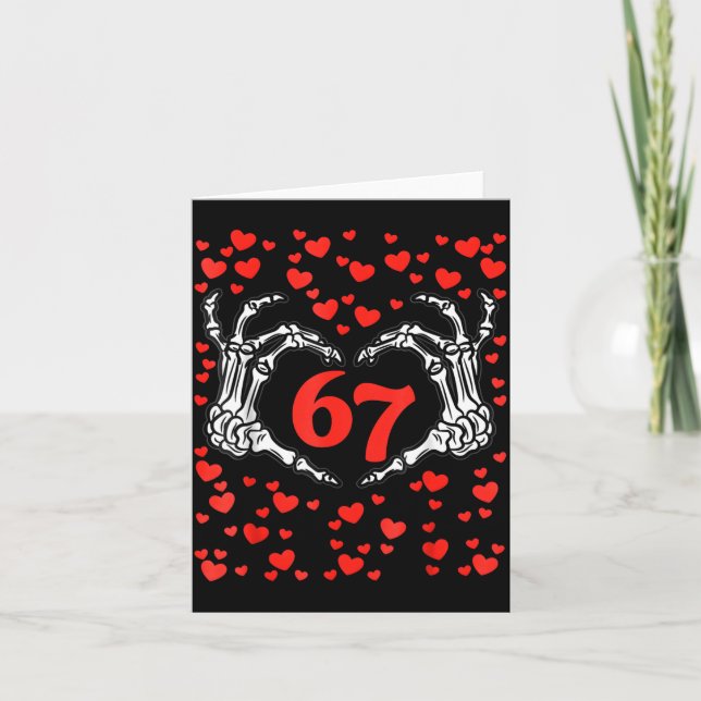 Funny Six Seven 6 7 Meme For Men Women Kids Valent Card (Front)
