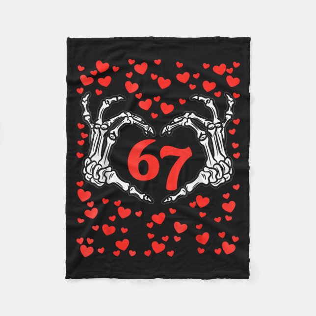 Funny Six Seven 6 7 Meme For Men Women Kids Valent Fleece Blanket (Front)