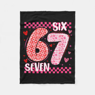 Funny Six Seven 6 7 Meme For Men Women Kids Valent Fleece Blanket