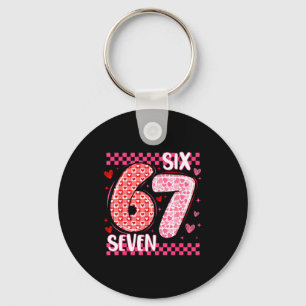 Funny Six Seven 6 7 Meme For Men Women Kids Valent Key Ring