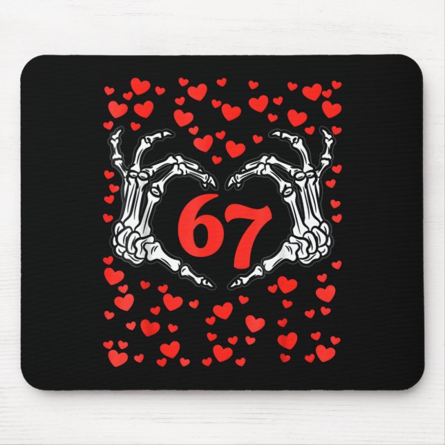 Funny Six Seven 6 7 Meme For Men Women Kids Valent Mouse Mat (Front)