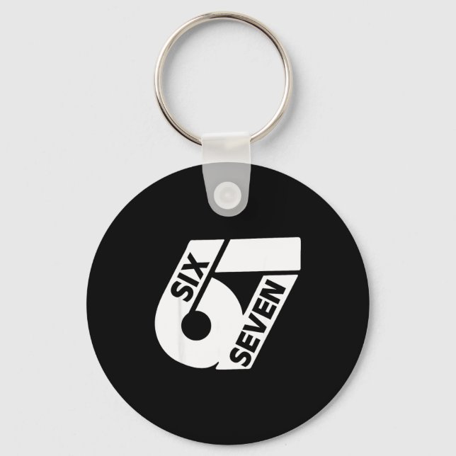 Funny Six Seven 6 7 Meme Gen Alpha 6 7 Meme School Key Ring (Front)