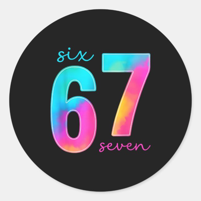 Funny Six Seven 6 7 Meme Gen Alpha Slang 67 Kids  Classic Round Sticker (Front)