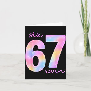 Funny Six Seven 6 7 Meme Gen Alpha Slang 67 Kids G Card