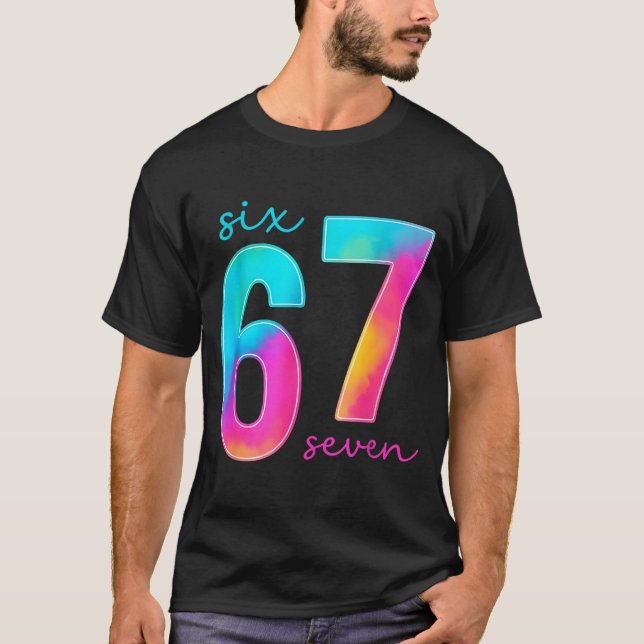 Funny Six Seven 6 7 Meme Gen Alpha Slang 67 Kids  T-Shirt (Front)