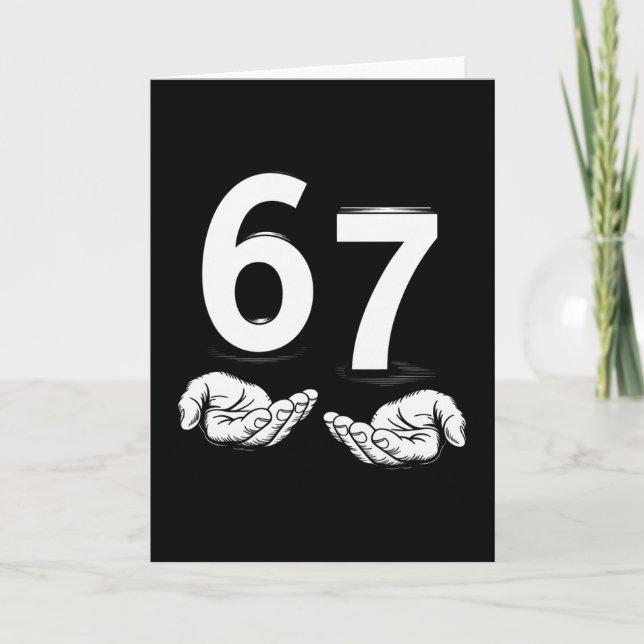 Funny Six Seven 6 7 Meme Gen Alpha Slang 6 7 Hands Card (Front)