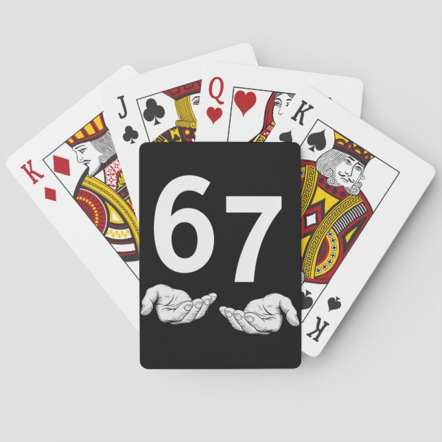 Funny Six Seven 6 7 Meme Gen Alpha Slang 6 7 Hands Playing Cards (Back)