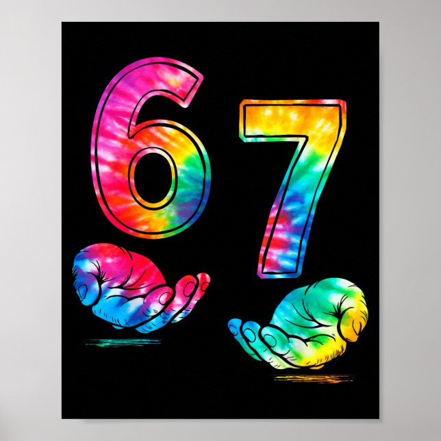 Funny Six Seven 6 7 Meme Gen Alpha Slang 6 7 Hands Poster (Front)