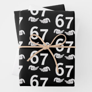 Funny Six Seven 6 7 Meme Gen Alpha Slang 6 7 Hands Wrapping Paper Sheet