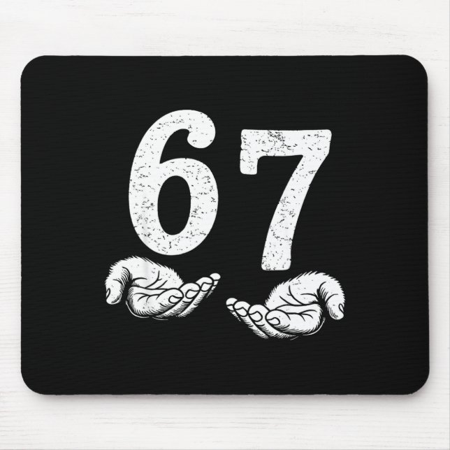 Funny Six Seven 6 7 Meme Gen Alpha Slang 6 7 Meme  Mouse Mat (Front)