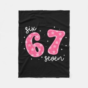 Funny Six Seven 6 7 Meme Gen Alpha Slang 6 7 Nk Cu Fleece Blanket
