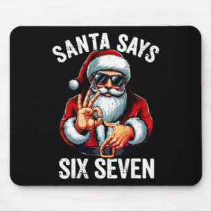 Funny Six Seven 6 7 Meme Gen Alpha Slang 6 7 Santa Mouse Mat