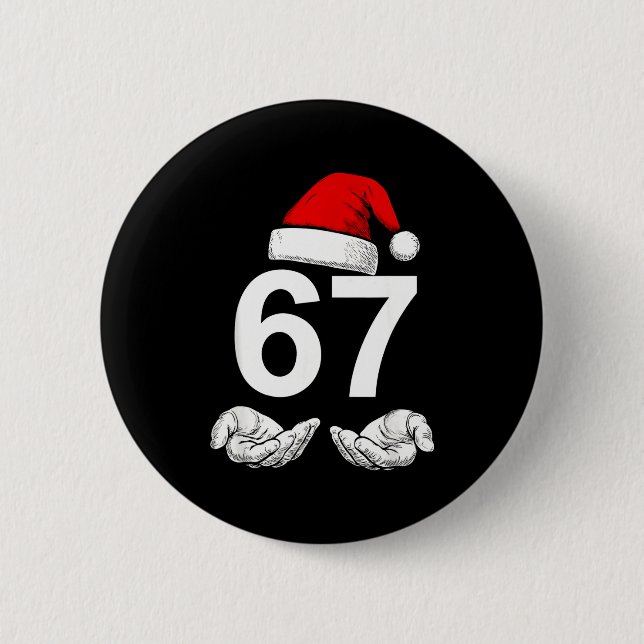 Funny Six Seven 6 7 Meme Gen Alpha Slang Christmas 6 Cm Round Badge (Front)
