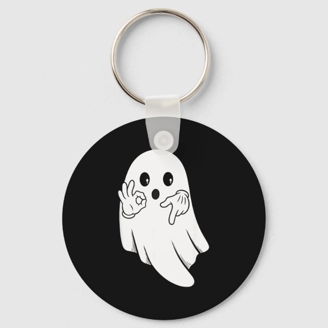 Funny six seven 6 7 meme gen alpha slang halloween key ring (Front)