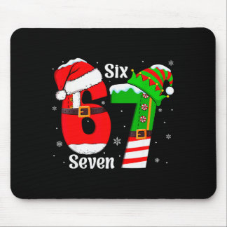 Funny Six Seven 6 7 Meme Gen Alpha Slang Santa Elf Mouse Mat