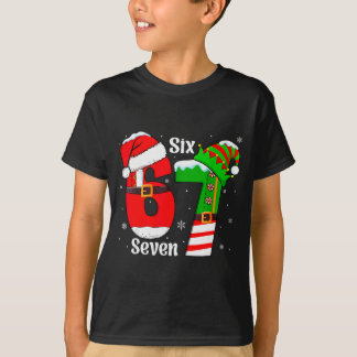 Funny Six Seven 6 7 Meme Gen Alpha Slang Santa Elf T-Shirt
