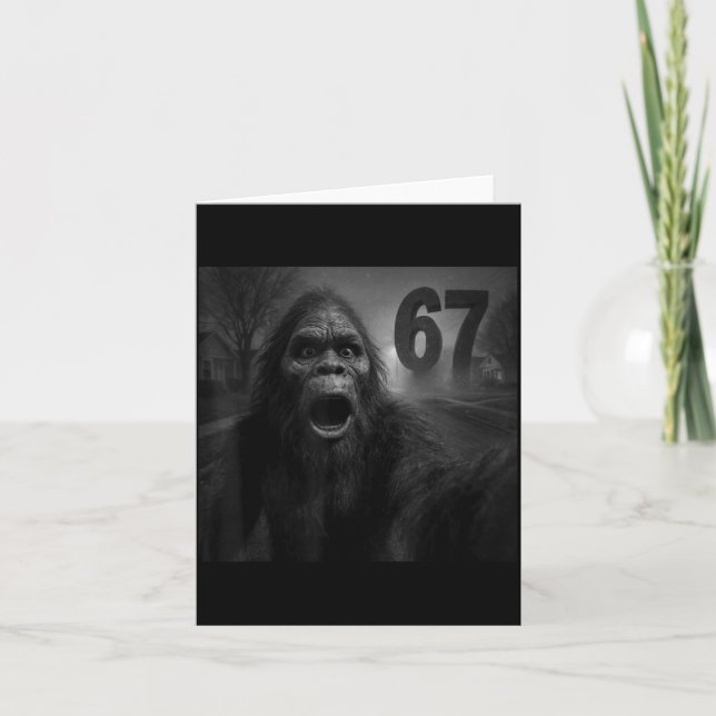 Funny Six Seven 6 7 Meme Gen Z Alpha Slang Bigfoot Card (Front)