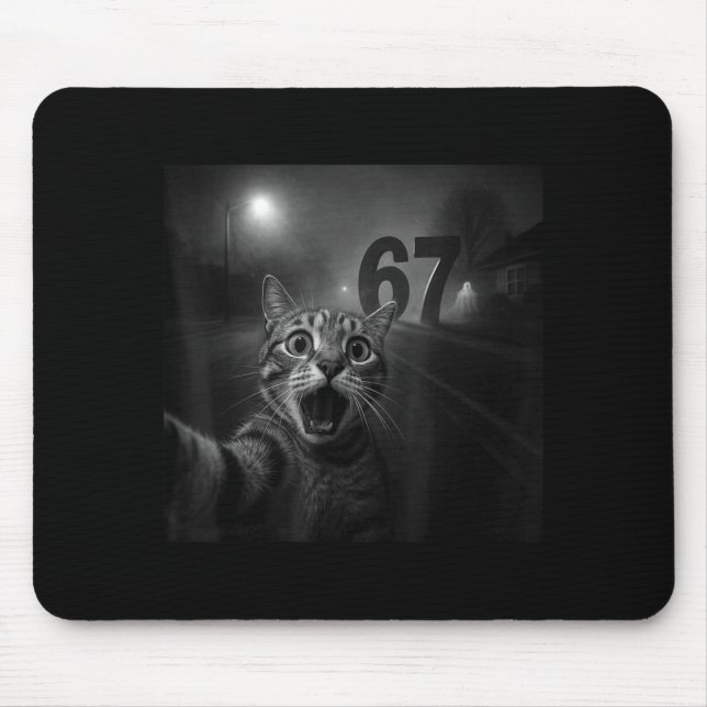 Funny Six Seven 6 7 Meme Gen Z Alpha Slang Cat Sel Mouse Mat (Front)