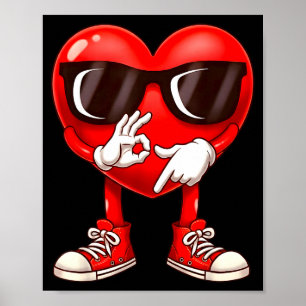 Funny Six Seven 6 7 Meme Heart Valentines Day Men  Poster
