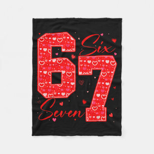 Funny Six Seven 6 7 Meme Hearts Cupid Valentines D Fleece Blanket