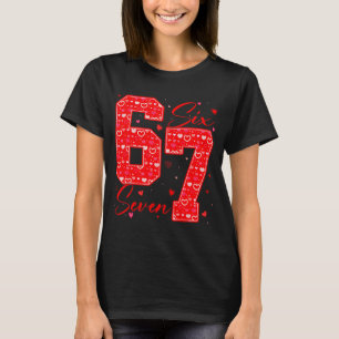 Funny Six Seven 6 7 Meme Hearts Cupid Valentines D T-Shirt