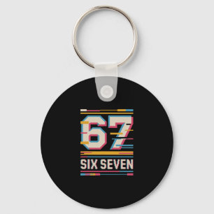 Funny Six Seven 6 7 Meme Key Ring