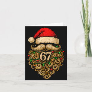 Funny Six Seven 6 7 Meme Santa Beard Christmas Men Card