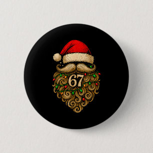 Funny Six Seven 6 7 Meme Santa Beard Christmas Men Cm Round Badge