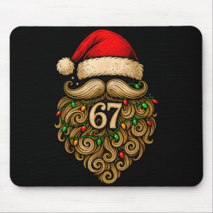 Funny Six Seven 6 7 Meme Santa Beard Christmas Men Mouse Mat