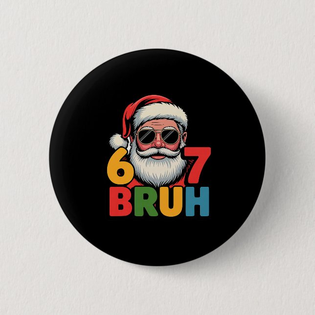 Funny Six Seven 6 7 Meme Santa Christmas Men Boys  6 Cm Round Badge (Front)