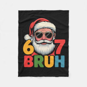 Funny Six Seven 6 7 Meme Santa Christmas Men Boys  Fleece Blanket