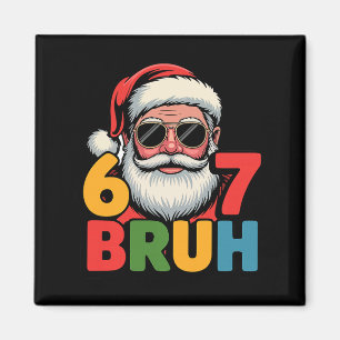 Funny Six Seven 6 7 Meme Santa Christmas Men Boys  Magnet