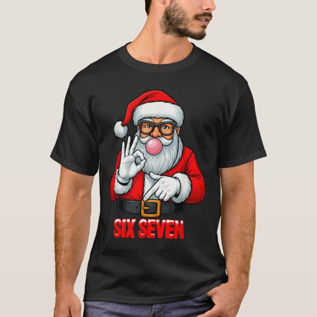 Funny Six Seven 6 7 Meme Santa Christmas Shirt Men (Front)
