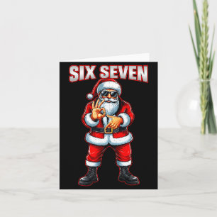 Funny Six Seven 6 7 Meme Santa Christmas Shirt Men Card
