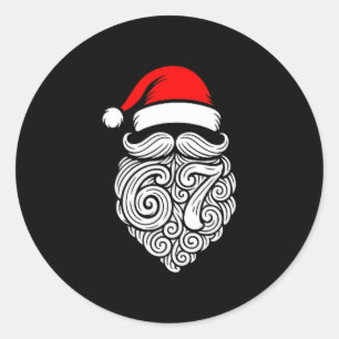 Funny Six Seven 6 7 Meme Santa Christmas Shirt Men Classic Round Sticker