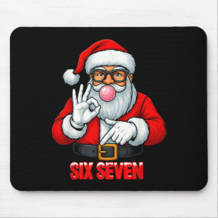 Funny Six Seven 6 7 Meme Santa Christmas Shirt Men Mouse Mat