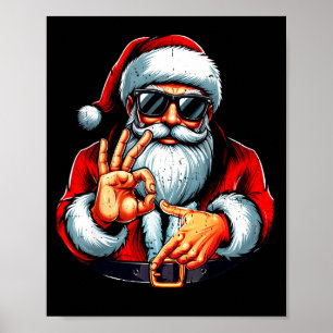 Funny Six Seven 6 7 Meme Santa Christmas Shirt Men Poster