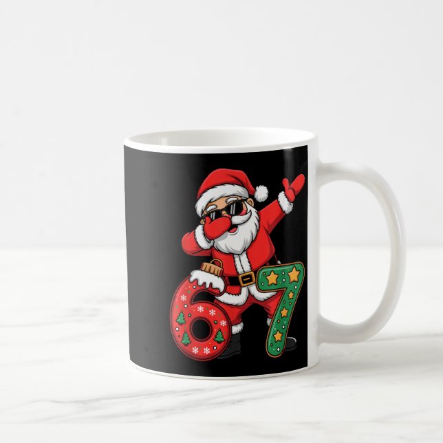 Funny Six Seven 6 7 Meme Santa Dab Christmas Dabbi Coffee Mug (Right)