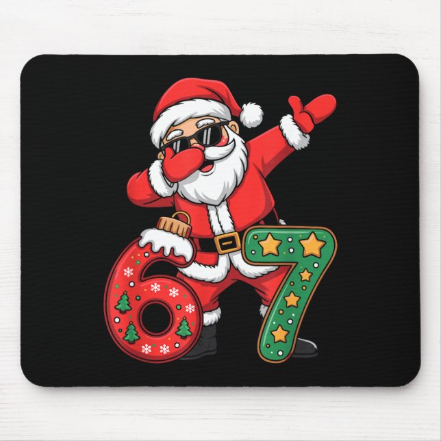 Funny Six Seven 6 7 Meme Santa Dab Christmas Dabbi Mouse Mat (Front)
