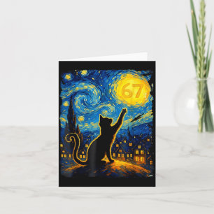 Funny Six Seven 6 7 Meme Starry Night Van Gogh Bla Card